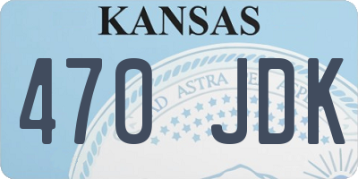 KS license plate 470JDK