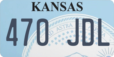 KS license plate 470JDL