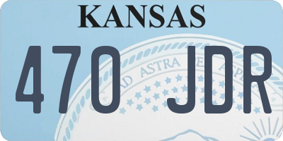 KS license plate 470JDR