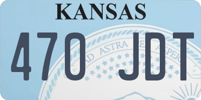 KS license plate 470JDT