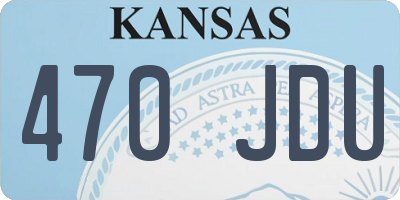 KS license plate 470JDU