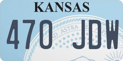 KS license plate 470JDW