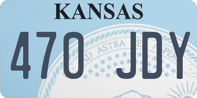 KS license plate 470JDY