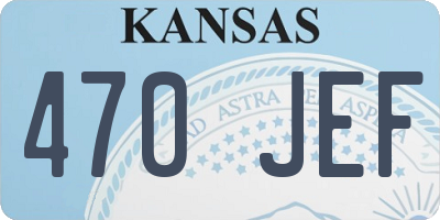 KS license plate 470JEF