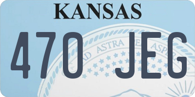 KS license plate 470JEG