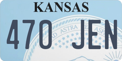KS license plate 470JEN