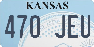 KS license plate 470JEU