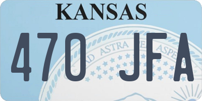 KS license plate 470JFA