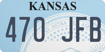 KS license plate 470JFB
