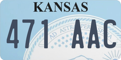 KS license plate 471AAC