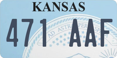 KS license plate 471AAF