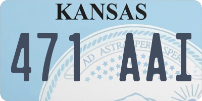 KS license plate 471AAI