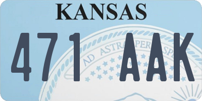 KS license plate 471AAK