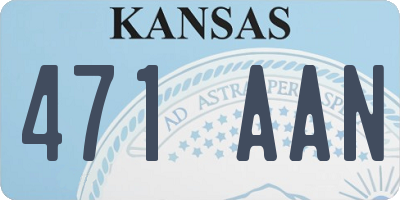 KS license plate 471AAN