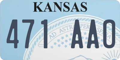 KS license plate 471AAO