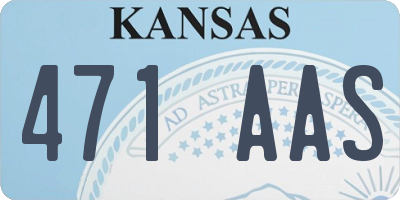 KS license plate 471AAS