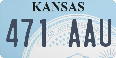 KS license plate 471AAU