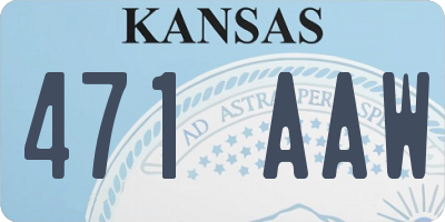 KS license plate 471AAW