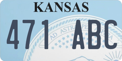 KS license plate 471ABC