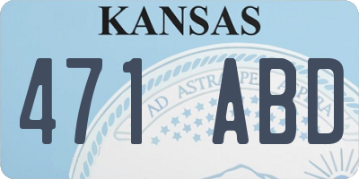 KS license plate 471ABD