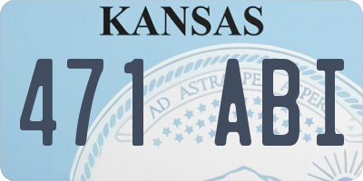 KS license plate 471ABI