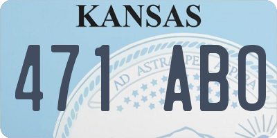KS license plate 471ABO