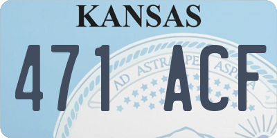 KS license plate 471ACF