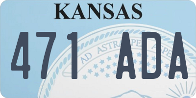 KS license plate 471ADA