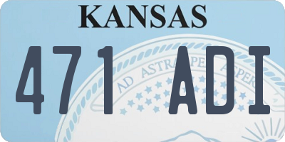 KS license plate 471ADI