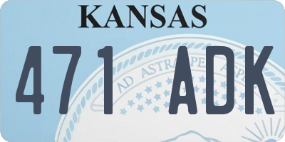 KS license plate 471ADK