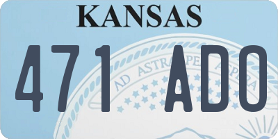 KS license plate 471ADO