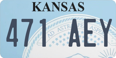KS license plate 471AEY