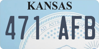 KS license plate 471AFB