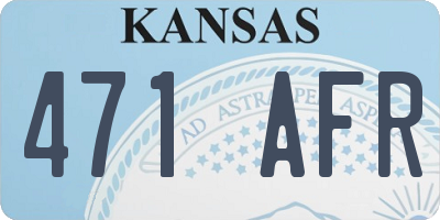 KS license plate 471AFR