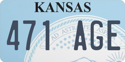 KS license plate 471AGE