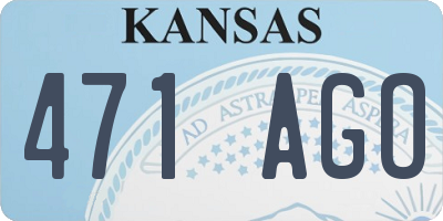 KS license plate 471AGO