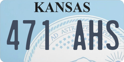 KS license plate 471AHS