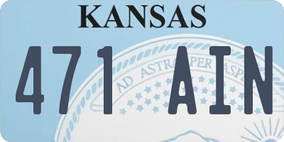 KS license plate 471AIN