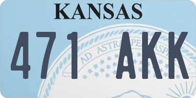 KS license plate 471AKK