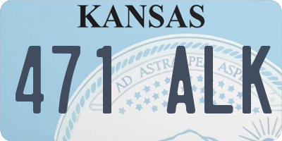 KS license plate 471ALK