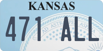 KS license plate 471ALL