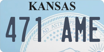 KS license plate 471AME