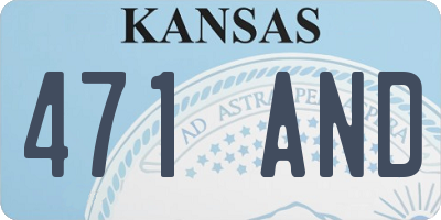 KS license plate 471AND
