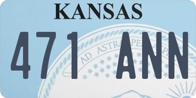 KS license plate 471ANN