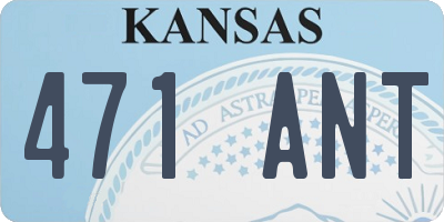 KS license plate 471ANT
