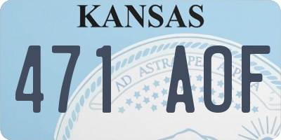 KS license plate 471AOF