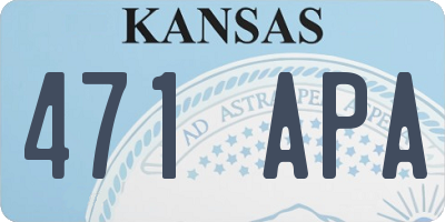 KS license plate 471APA