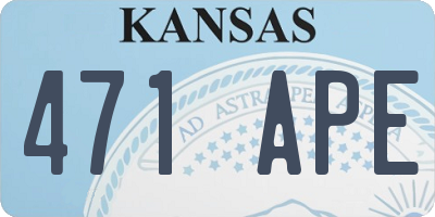 KS license plate 471APE