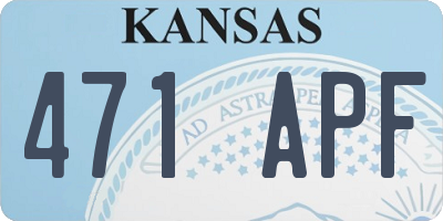 KS license plate 471APF