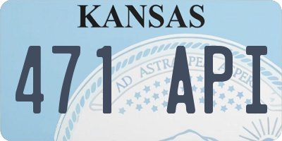 KS license plate 471API